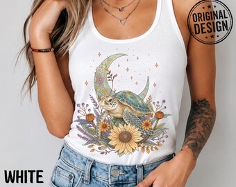 Boho Sea Turtle Racerback Tank Top Gift