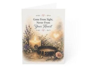 Pet Sympathy Greeting Card, Heartfelt Condolence Card, Dog Loss Bereavement Card, Cat Rainbow Bridge Card