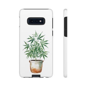 Tough Phone Case with Marijuana Plant Design | Eco-Friendly, Gift Nature Lovers, Plant Lovers, Green Thumb, Mobile Cover, Ai Prompted