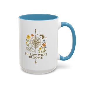 Boho Akzent Kaffeetasse - Follow What Blooms, Geschenk für Gartenliebhaber, Blumenküche Dekor, Kaffeetasse, einzigartige handgemachte Tasse, Ai dazu eingeladen