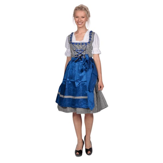 Cobalt Blue Bavarian Dirndl Dress: Oktoberfest Outfit