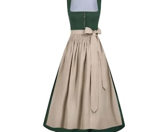 Grün-beiges Dirndl-Kleidchen: Ein bayrisches Oktoberfest-Outfit