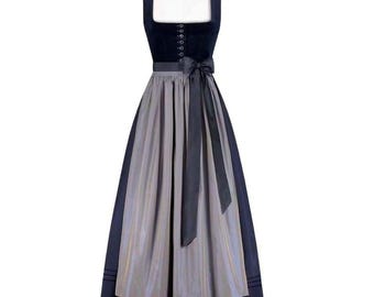 Marineblauwe katoenen dirndl-jurk: Beierse Oktoberfest-outfit