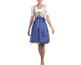 Beierse dirndl in klassiek Dodger-blauw | Midi-jurk