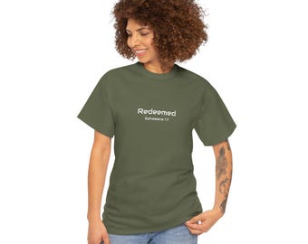 Redeemed Heavy Cotton Tee - Redeemed Ephesians 1:7 - Christian Apparel, Gift for Believers, Spiritual Wear, Inspirational [...]