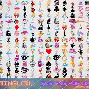 Alice Wonderland SVG PNG EPS Pdf Files Bundle, Alice Wonderland Clipart, Cut , Alice Wonderland Digital Sticker, Cricut Silhouette Layered
