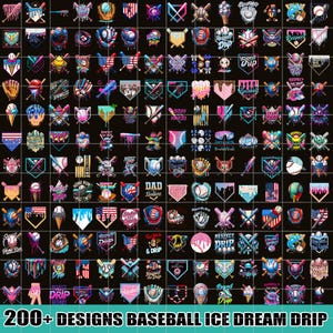 200+ Design Baseball Ice Cream Drip PNG Bundle, Waffle Home Plate Png Digital File, Baseball Player Drip Png, Baseball Life, Sprinkle Drip
