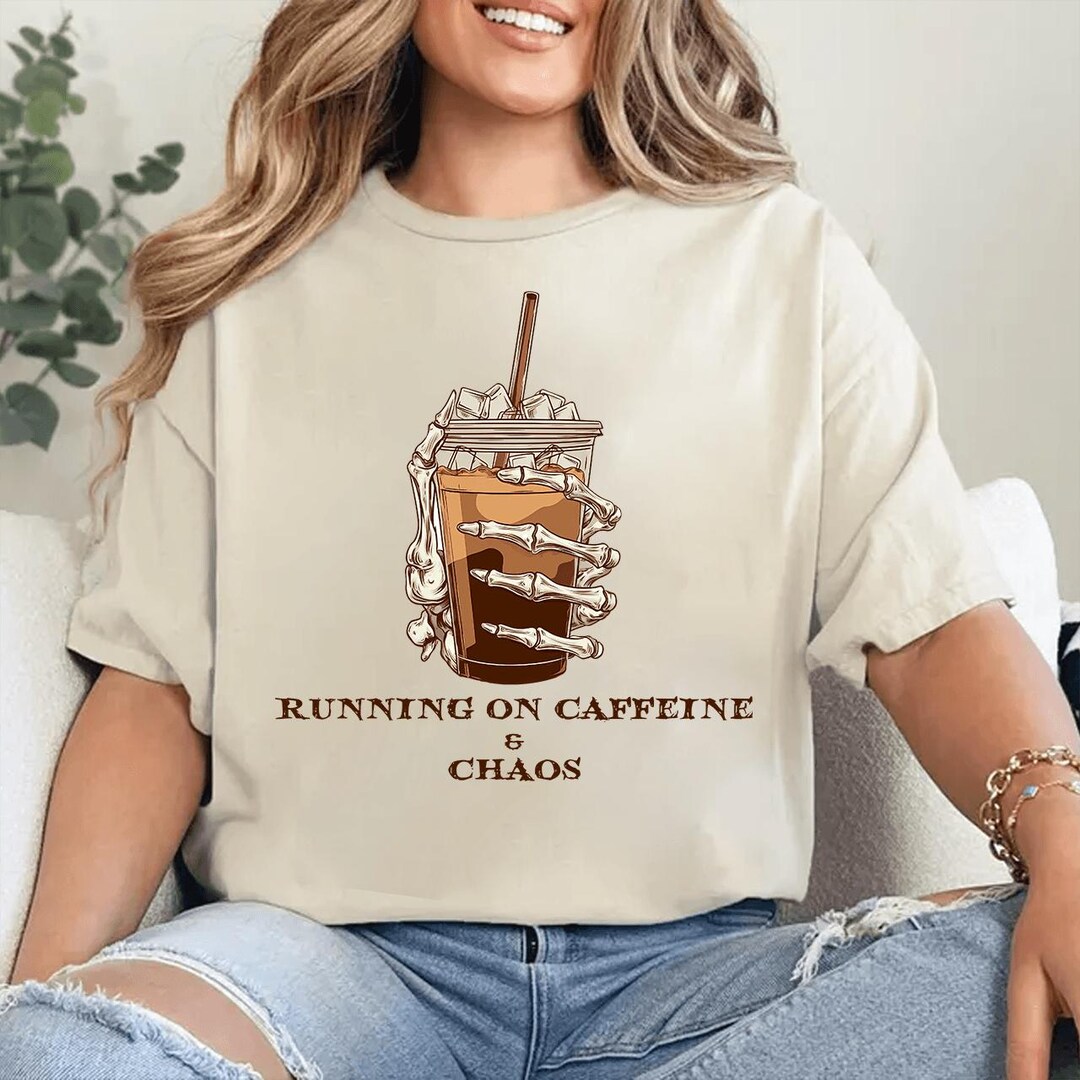Running on Caffeine and Chaos PNG | Funny Coffee Lover Sublimation ...
