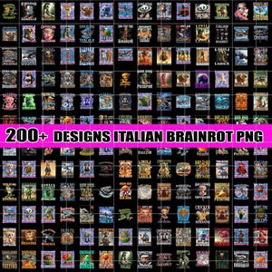 200+ Italian Brainrot Homage Png Bundle, Italian Brainrot Shirt Design, Bombardino Crocodilo Png, Tralalero Tralala, Tung TungTung Sahur Png