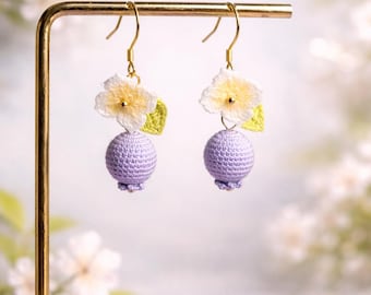 Micro Crochet Fruit Earrings, Miniature Crochet Blueberry Earrings, Avocado Earrings, Cherry Earrings, Gift For Her