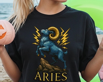 Aries Zodiac T-Shirt: Ram Graphic Tee - Astrology Gift