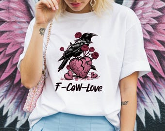 Anti Valentine Raven Shirt Dark Aesthetic Anti Love Tee for Singles S–3XL Unisex