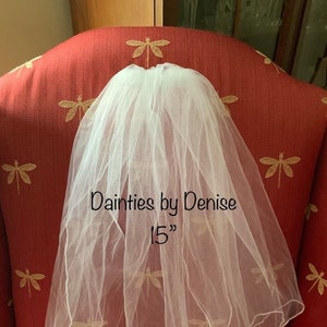 Flower Girl/ First Communion Veil ,Approx. 15,18,20 or 22double veil, White or Ivory image 1