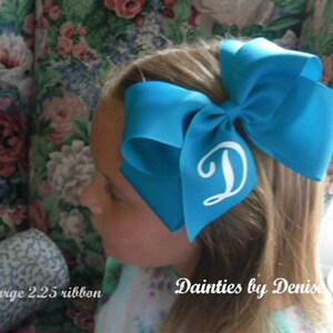 2  Personalized Extra Large Grosgrain  Boutique Bows, You pick the colors, Great for Back to School, Texas Style,Birthday Gifts