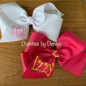 3  Personalized Extra Large Grosgrain  Boutique Bows, You pick the colors, Great for Back to School, Texas Style,or 2 color bow