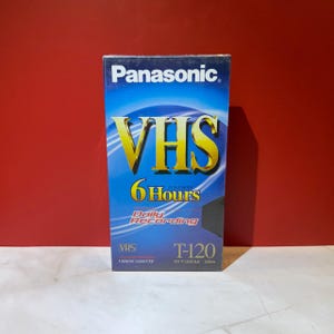 Set of 4 Panasonic VHS T-120 Blank Video Cassettes – 6 Hour Daily Recording – New & Sealed