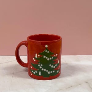 Vintage Waechtersbach Christmas Tree Mug - Ceramic | Made in Germany | Bold Red Glaze | Iconic Holiday Design | 1980s