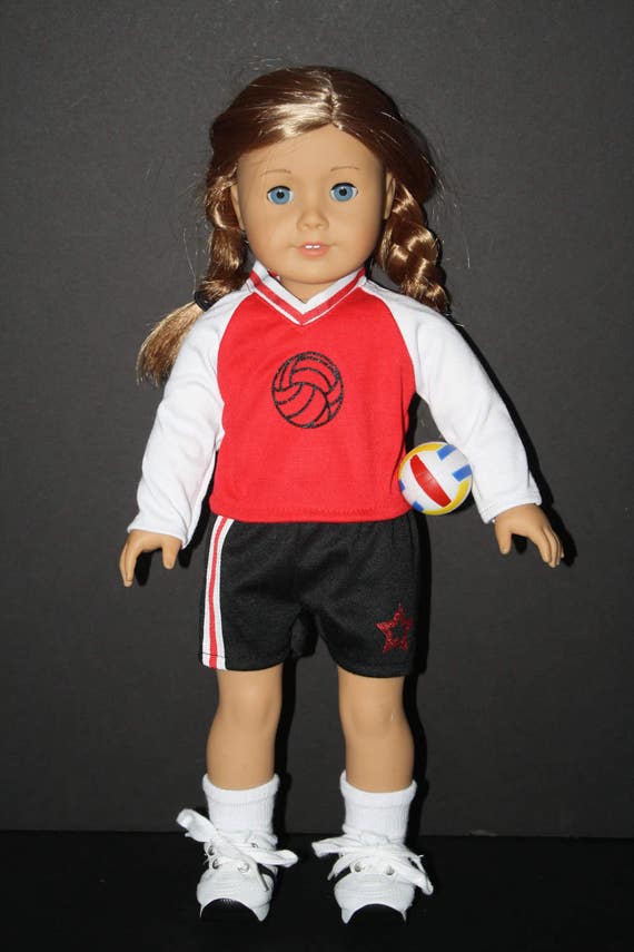 Items similar to 18 Inch Doll Volleyball Girl Uniform with Volleyball