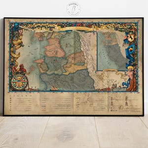 The Witcher 3 Map Poster: Northern Kingdoms Video Game Art