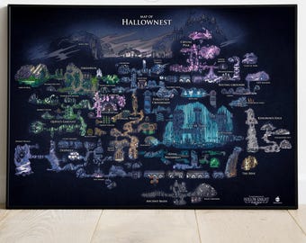 Hollow Knight Map Poster | Premium Video Game Wall Art