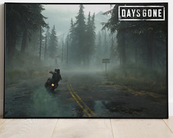 Days Gone Poster: Video Game Art Print, Gamer Room Decor