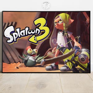 Pôster de Splatoon 3 | Arte de parede de videogame | Decoração de quarto de jogador | Impressão de pôster de jogo | Decoração de parede para casa | Presente para ele e para ela