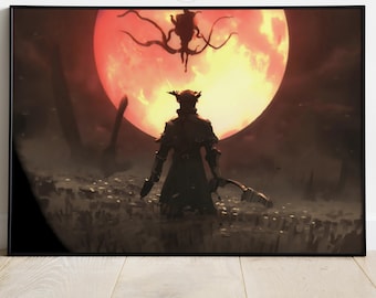 Bloodborne Poster | Gothic Video Game Art, Gamer Room Decor
