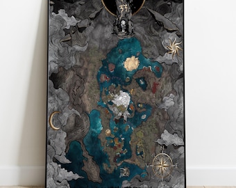 Clair Obscur Expedition 33 Map Poster | Gamer Room Wall Art