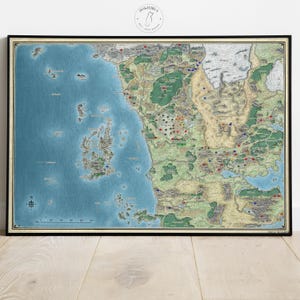 Dungeons and Dragons Map Poster | Video Game Wall Art | Gamer Room Decor | Forgotten Realms Print | Home Wall Decor | Gift for Him