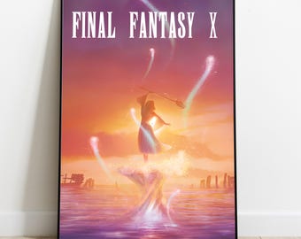 【B2ポスター】FINAL FANTASY X Final Fantasy X FF 10 PlayStation 2 Vintage Rare Promo Poster / Ad