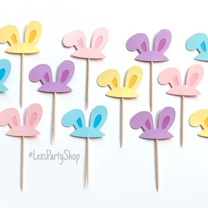 Easter Cupcake Toppers, Bunny Cupcake Toppers, Easter Rabbit Cupcake Toppers, Easter Food Picks image 7