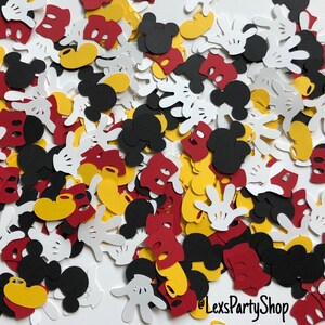 Mickey Mouse Confetti: 300 Disney Mickey Mouse Custom Confetti Pieces, Scrapbooking, Birthday, Table Decor image 6