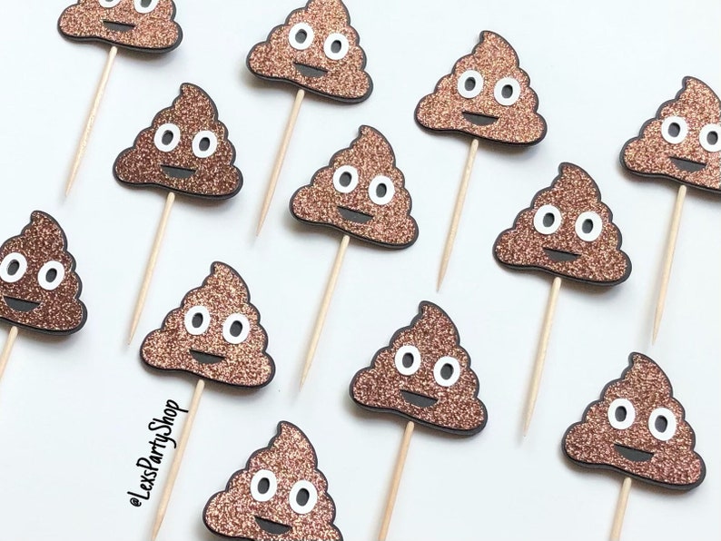 Poop Emoji Cupcake Toppers Emoji Party Emoji Food Picks | Etsy