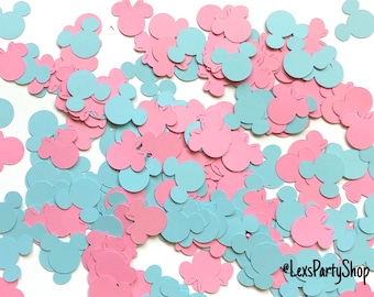 Mickey & Minnie Mouse Confetti: Pink and Blue Gender Reveal, 200 Pieces