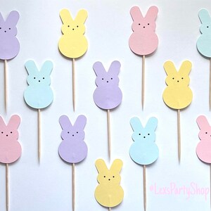 Peep Easter Bunny Cupcake Toppers, Easter cupcake picks, Easter cupcake Toppers afbeelding 8