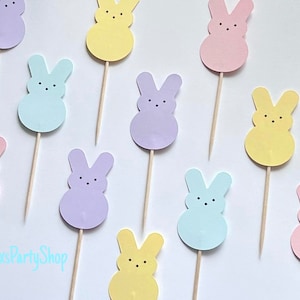 Peep Easter Bunny Cupcake Toppers, Easter cupcake picks, Easter cupcake Toppers afbeelding 2