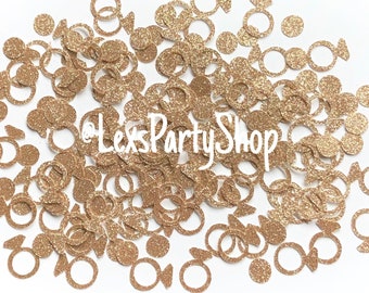 Champagne Glitter Engagement Ring Confetti: Bachelorette Party Decor