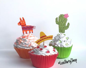 Cinco de Mayo Cupcake Toppers, Taco Party Cupcake Toppers, Fiesta Food Picks, Taco Party, Taco Tuesday,