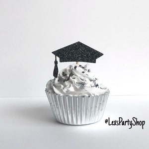 Graduation cupcake toppers, Graduation Cap cupcake toppers