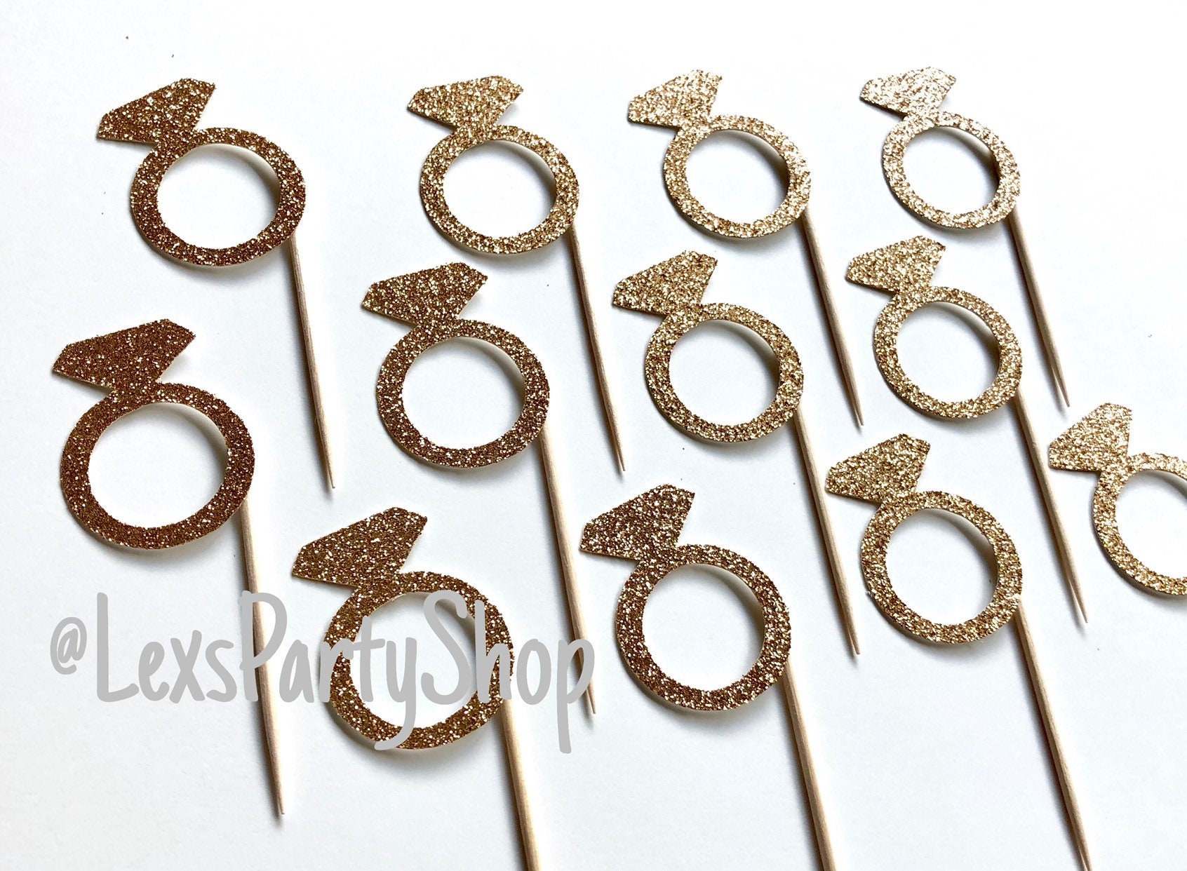 Bachelorette Cupcake Toppers Ring Cupcake Toppers Diamond Etsy