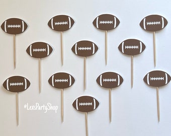 Football Food picks, Football Cupcake Toppers, Football Party Theme