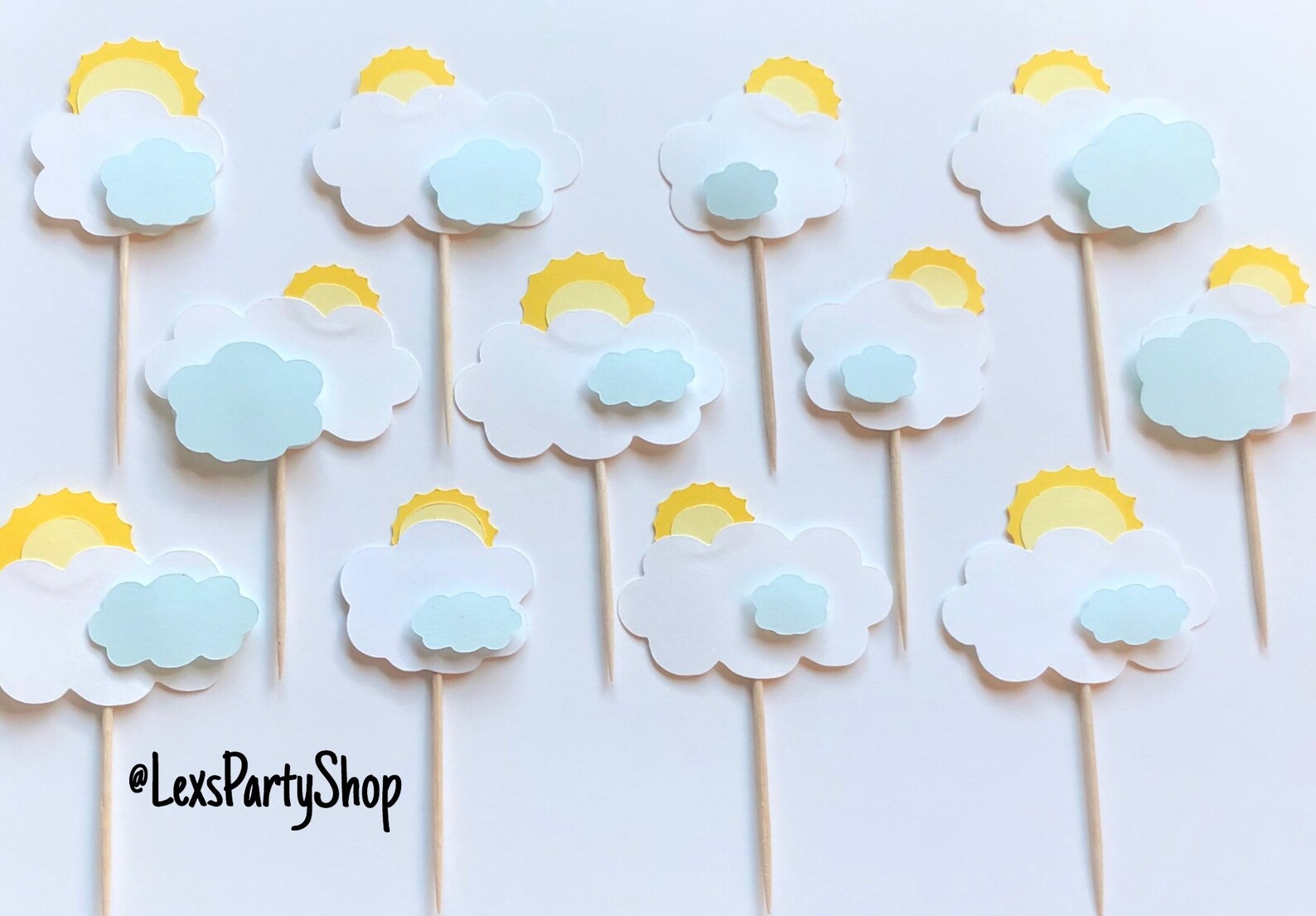 Cloud Cupcake Toppers 3D Cupcake Toppers Food Picks | Etsy