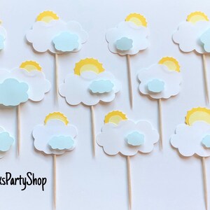 Cloud Cupcake Toppers, 3D Cupcake Toppers, Food Picks - Etsy