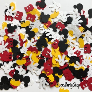 Mickey Mouse Confetti: 300 Disney Mickey Mouse Custom Confetti Pieces, Scrapbooking, Birthday, Table Decor image 1