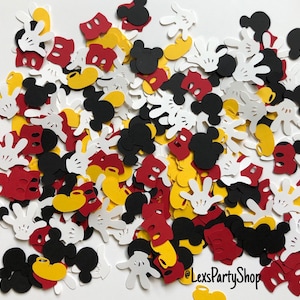 Mickey Mouse Confetti: 300 Disney Mickey Mouse Custom Confetti Pieces, Scrapbooking, Birthday, Table Decor