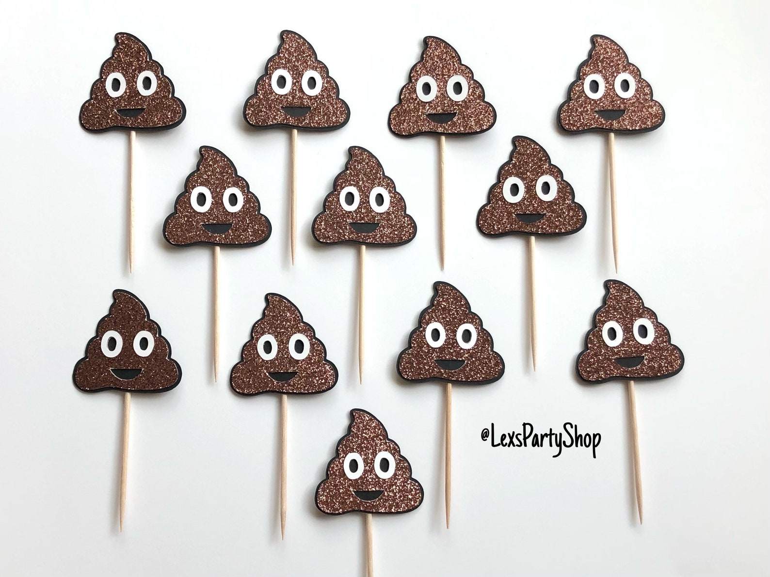 Poop Emoji Cupcake Toppers Emoji Party Emoji Food Picks | Etsy