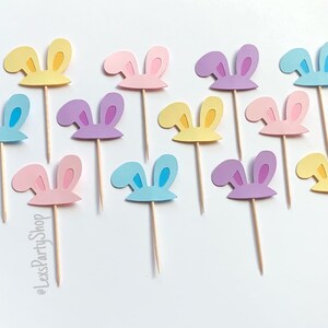 Easter Cupcake Toppers, Bunny Cupcake Toppers, Easter Rabbit Cupcake Toppers, Easter Food Picks image 8