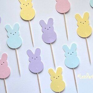 Peep Easter Bunny Cupcake Toppers, Easter cupcake picks, Easter cupcake Toppers afbeelding 6