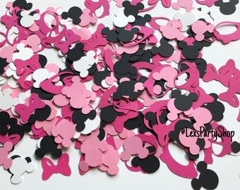 Minnie Mouse Confetti Pack:  300 Disney Minnie Mouse Custom Confetti Pieces, Scrapbooking, Birthday, Table Decor