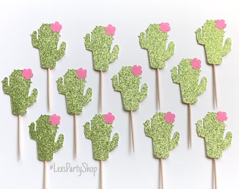 Cactus cupcake toppers, cactus party decorations